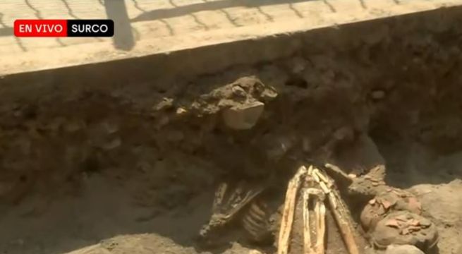 Surco: trabajadores hallan restos arqueológicos durante obras de gas