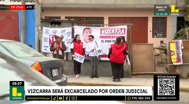 Simpatizantes esperan excarcelación de Martín Vizcarra en penal de Barbadillo
