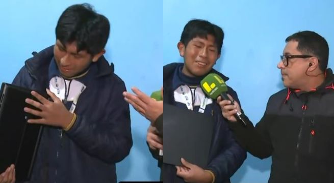 Joven medallista peruano en astronomía recibe laptop donada tras sufrir robo en su casa