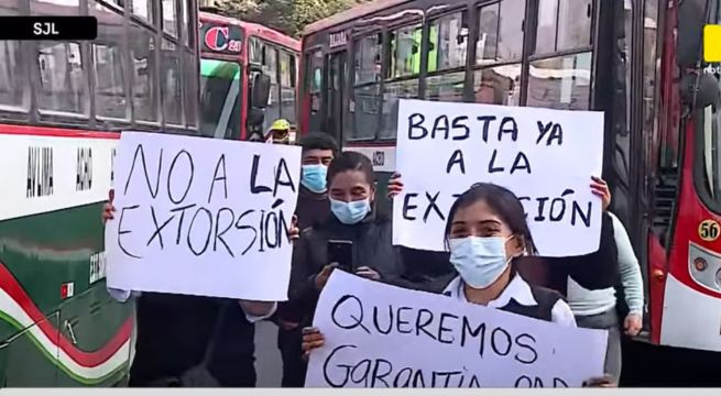 Transportistas bloquearon acceso a SJL tras ataque contra chofer de empresa de Santa Catalina