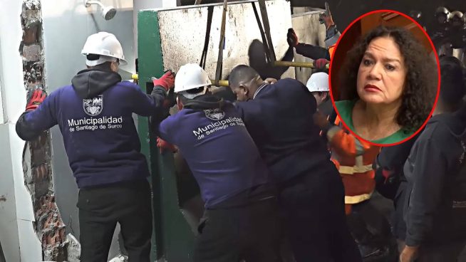 Derrumban frontis de casa de congresista María Acuña: Surco recupera espacio público