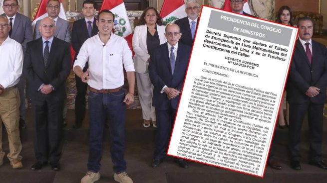 Este es el decreto supremo sobre el estado de emergencia anunciado por Jerí
