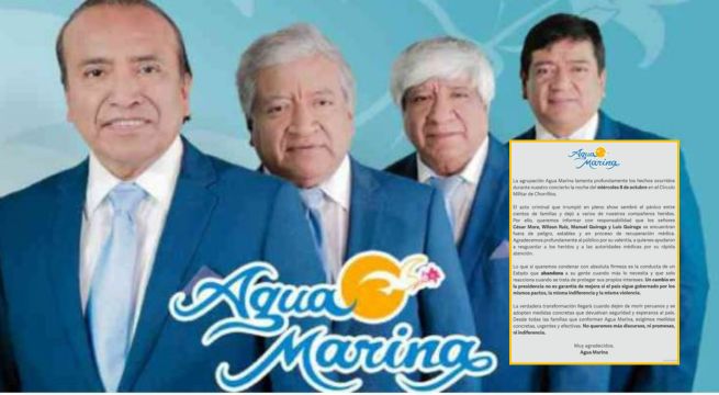 Agua Marina emite comunicado tras atentado en Chorrillos y lanza fuerte mensaje sobre la crisis política en el país