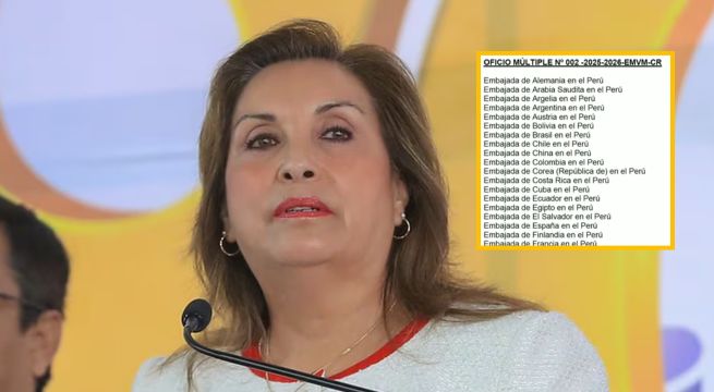Piden a todas las embajadas en Perú a no dar asilo a Dina Boluarte
