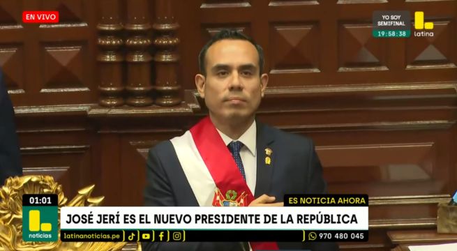 José Jerí juramentó como presidente: estas fueron sus primeras palabras