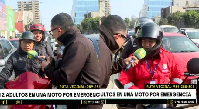 Dos personas siguen viajando en moto pese a prohibición en estado de emergencia