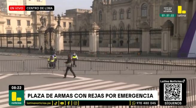 Plaza Mayor de Lima amanece con rejas tras delcaratoria de estado de emergencia