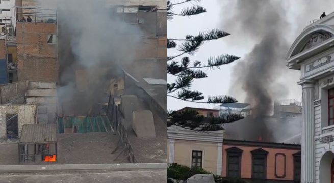 Incendio causa pánico cerca al Congreso de la República | VIDEO