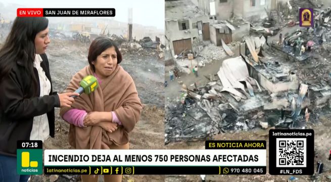 Madre de familia lo pierde todo tras feroz incendio en Pamplona Alta