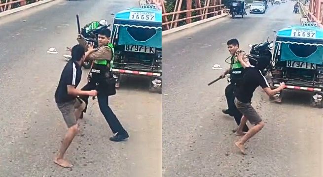 Mototaxista enfrenta a policías tras ser detenido por conducir sin documentos