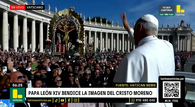 Papa León XIV bendice la imagen del Señor de los Milagros en el Vaticano
