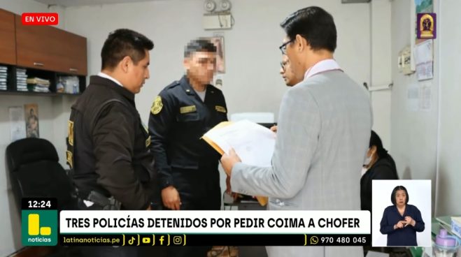 Tres policías detenidos por pedirle coima a un chofer