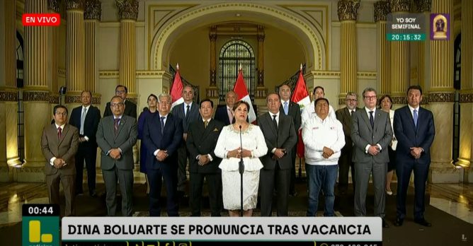 Dina Boluarte dio mensaje luego de ser vacada por el Congreso: mira lo que dijo