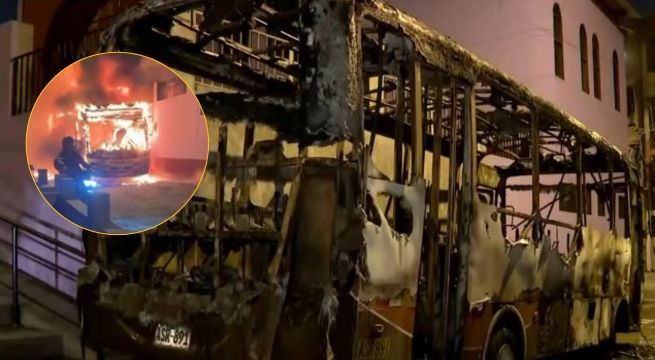 Santa Anita: atacan e incendian unidad de transporte público ‘La 40’ en plena madrugada