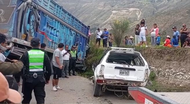Triple choque deja varios heridos en plena carretera Caraz–Yungay