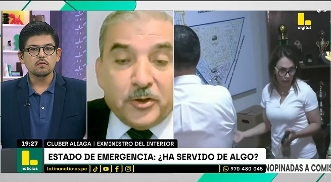 Cluber Aliaga sobre criminalidad en el país: 