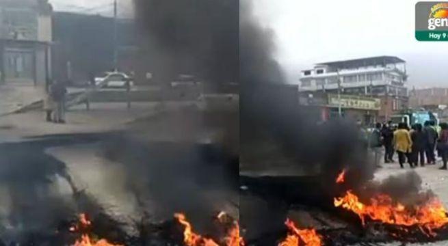 Paro de transportistas en Lima: bloquean la avenida Túpac Amaru con quema de llantas