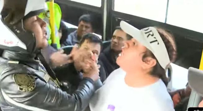 Paro: intervención brusca de la PNP contra dos transportistas que impedían circulación