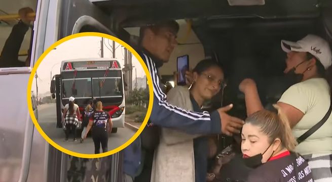 Carabayllo: bajan a la fuerza a pasajeros de bus durante paro de transportistas