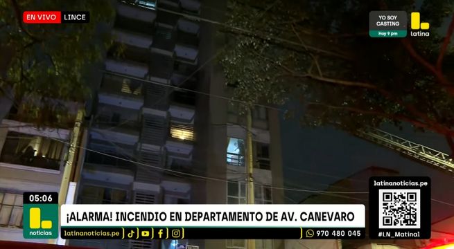 Incendio en edificio alarma a vecinos en Lince | VIDEO