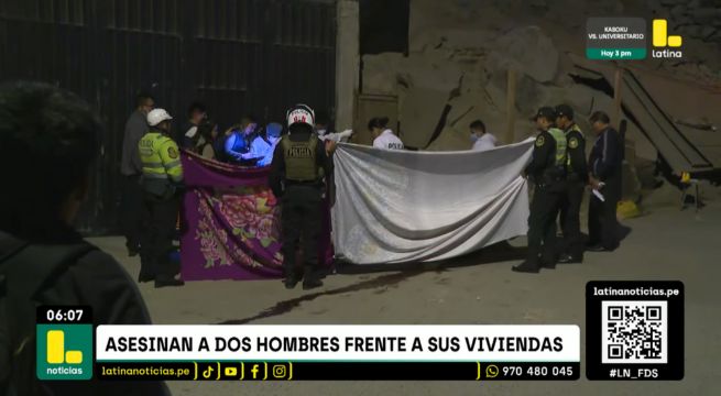 Sicarios matan a dos hombres con 15 disparos frente a sus viviendas