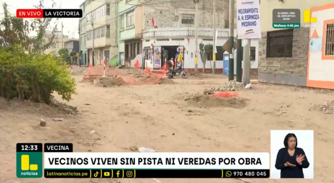La Victoria: vecinos viven sin agua, veredas y huecos por obra inconclusa | VIDEO