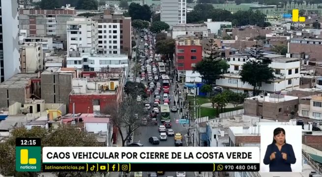 Tráfico intenso en varios distrito de Lima por el cierre de la Costa Verde | VIDEO