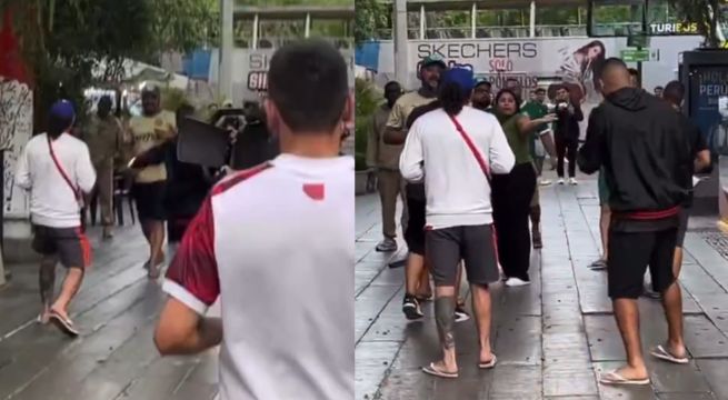 Hinchas de Flamengo y Palmeiras se enfrentaron en Miraflores | VIDEO