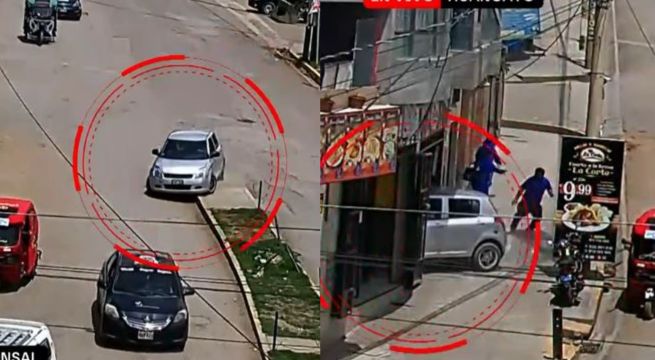 Auto irrumpe en pollería de Huancayo y hiere a madre y dos niñas: Policía investiga quién iba al volante