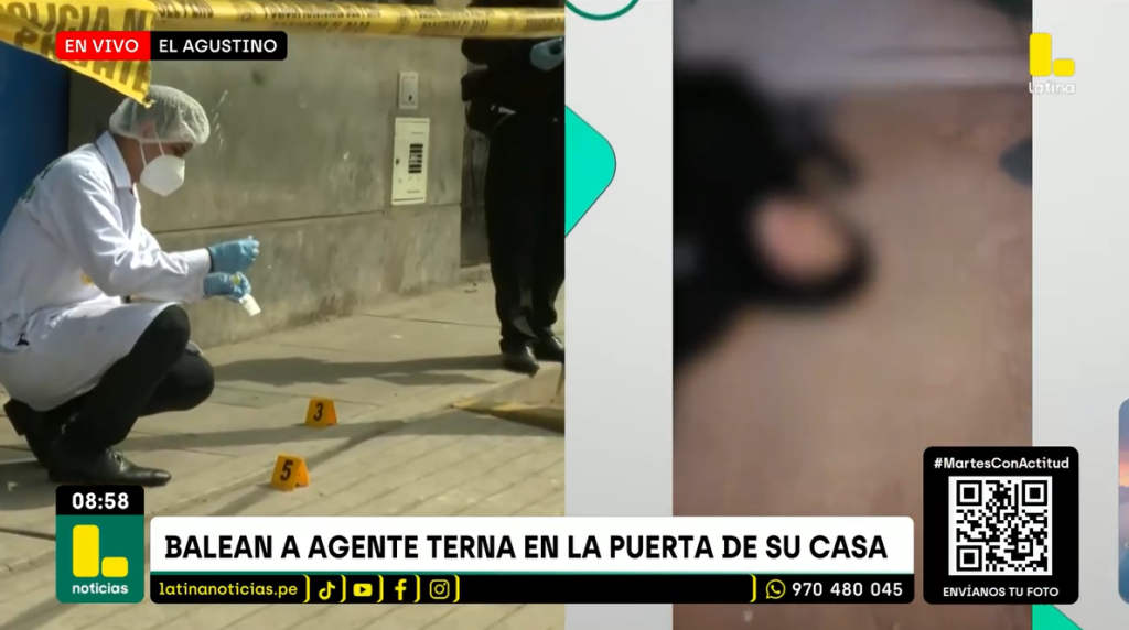 Balean a agente Terna en la puerta de su casa en El Agustino | VIDEO