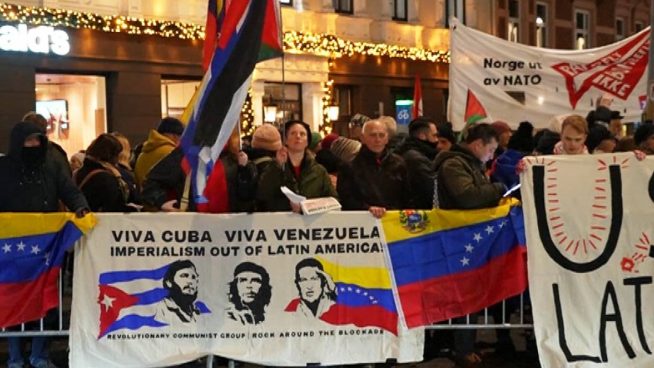 Protestas en Oslo contra el Nobel de la Paz que recibirá María Corina Machado