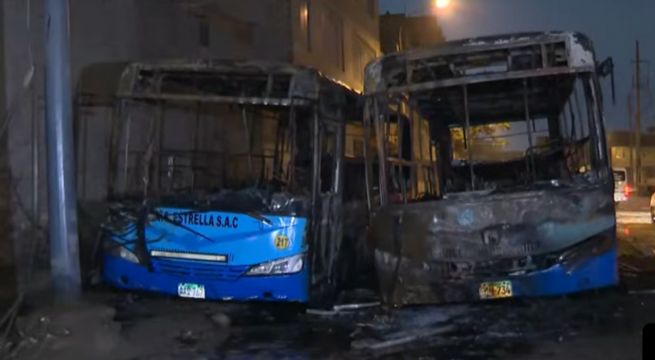 SMP: extorsionadores queman dos buses de la empresa 