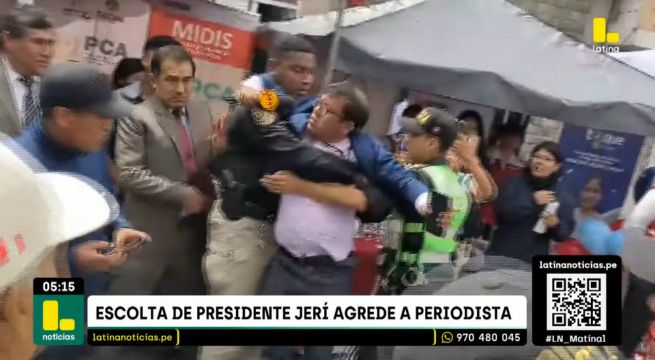 Escolta del presidente José Jerí agrede a periodista en Tacna | VIDEO
