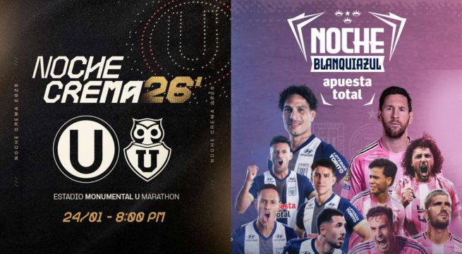 Mininter solicita a Universitario y Alianza Lima reprogramar Noche Crema y Noche Blanquiazul
