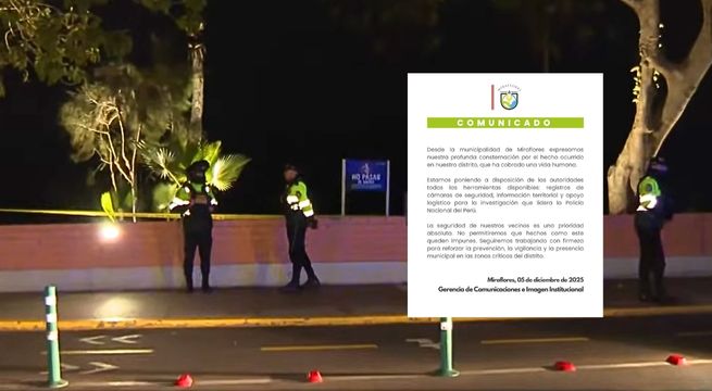 Municipalidad de Miraflores se pronuncia tras asesinato a pocos metros de Larcomar
