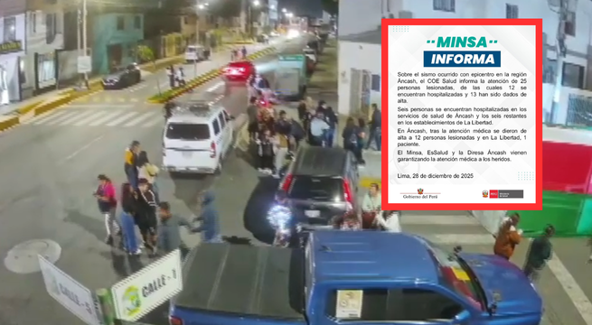 Chimbote: Minsa reporta 25 heridos tras fuerte sismo de magnitud 6