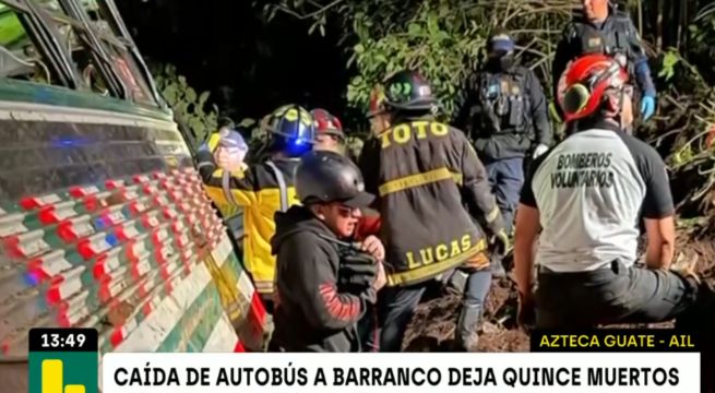 Tragedia en Guatemala: 15 muertos y casi 20 heridos tras caída de autobús al barranco