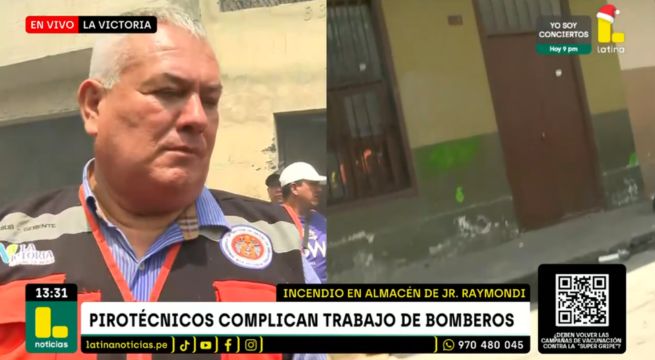 Bomberos encuentran pirotécnicos en medio del incendio en La Victoria