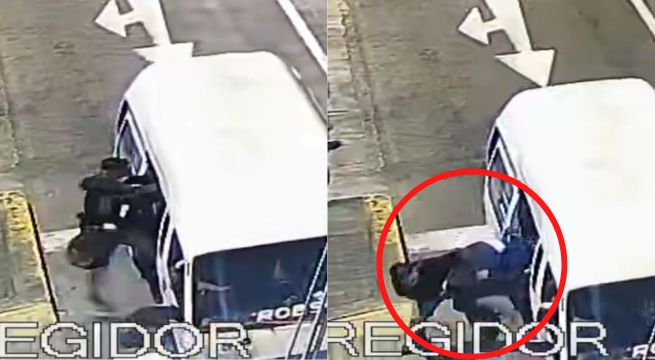 Hombre en aparente estado de ebriedad es lanzado de combi | VIDEO