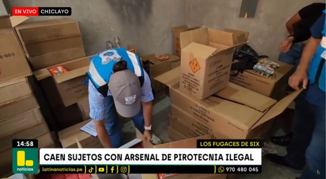 PNP incautó una tonelada de pirotécnicos ilegales valorizados en S/ 100 mil en Chiclayo