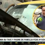 Taxi se incendia en pleno servicio y conductor pide ayuda
