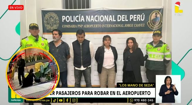 Cae banda que robaba mochila a turistas extranjeros en el Jorge Chávez | VIDEO