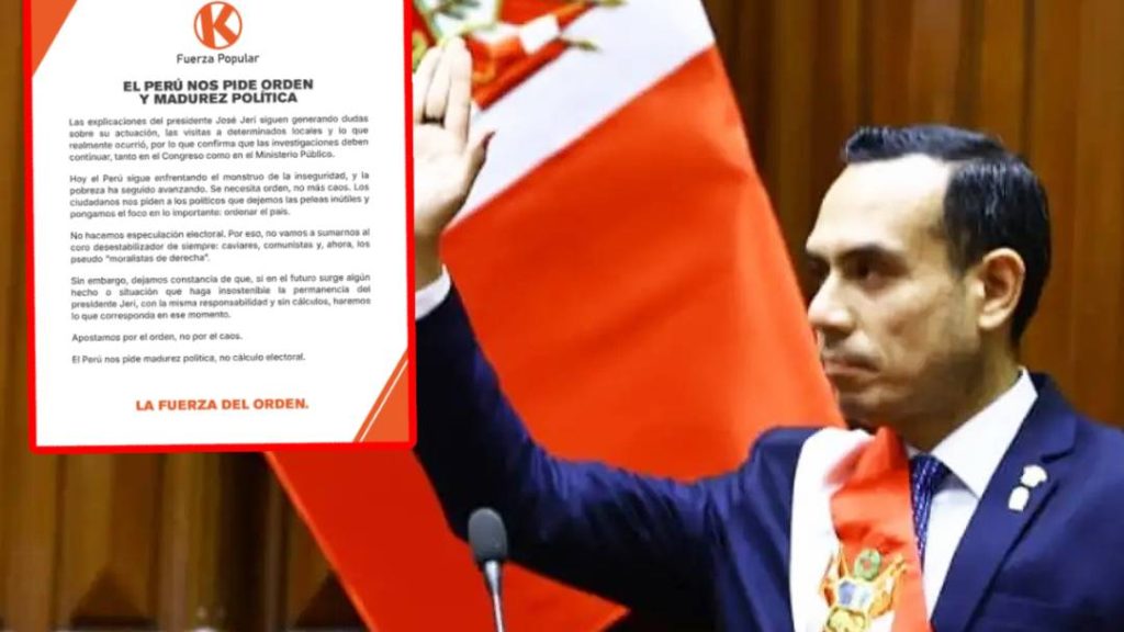 Fuerza Popular no apoyará censura de José Jerí: Dicen no sumarse al 