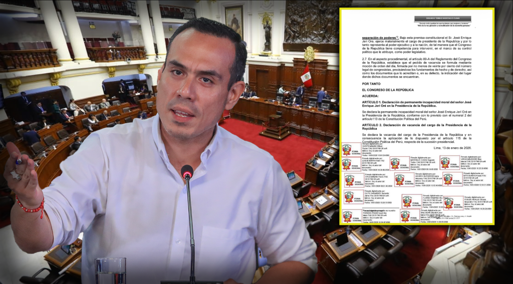 Congreso logra obtener firmas para presentar moción de vacancia contra José Jerí