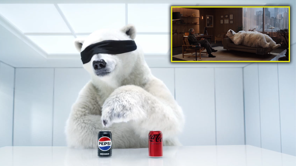 Pepsi le roba el oso polar a Coca Cola y lo presenta en el Super Bowl