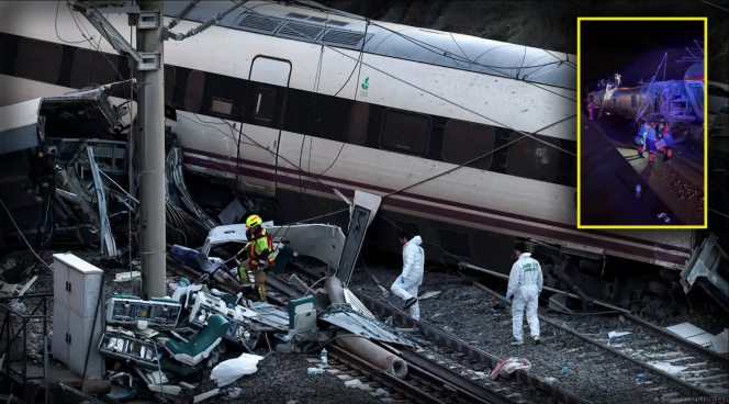 España decreta 3 días de luto nacional tras colisión de trenes que dejó 39 muertos