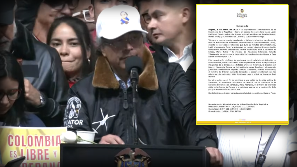 Gustavo Petro se reunirá con Delcy Rodriguez en Bogotá tras llamada de Trump, según Gobierno de Colombia