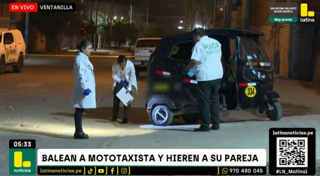 Asesinan a balazos a mototaxista y dejan gravemente herida a adolescente que lo acompañaba
