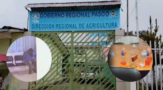 Intervienen a funcionarios en estado de ebriedad al interior de la Dirección Regional de Agricultura de Pasco