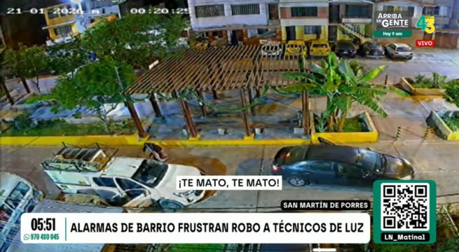 Alarma vecinal salva a técnicos de electricidad de asalto en San Martín de Porres